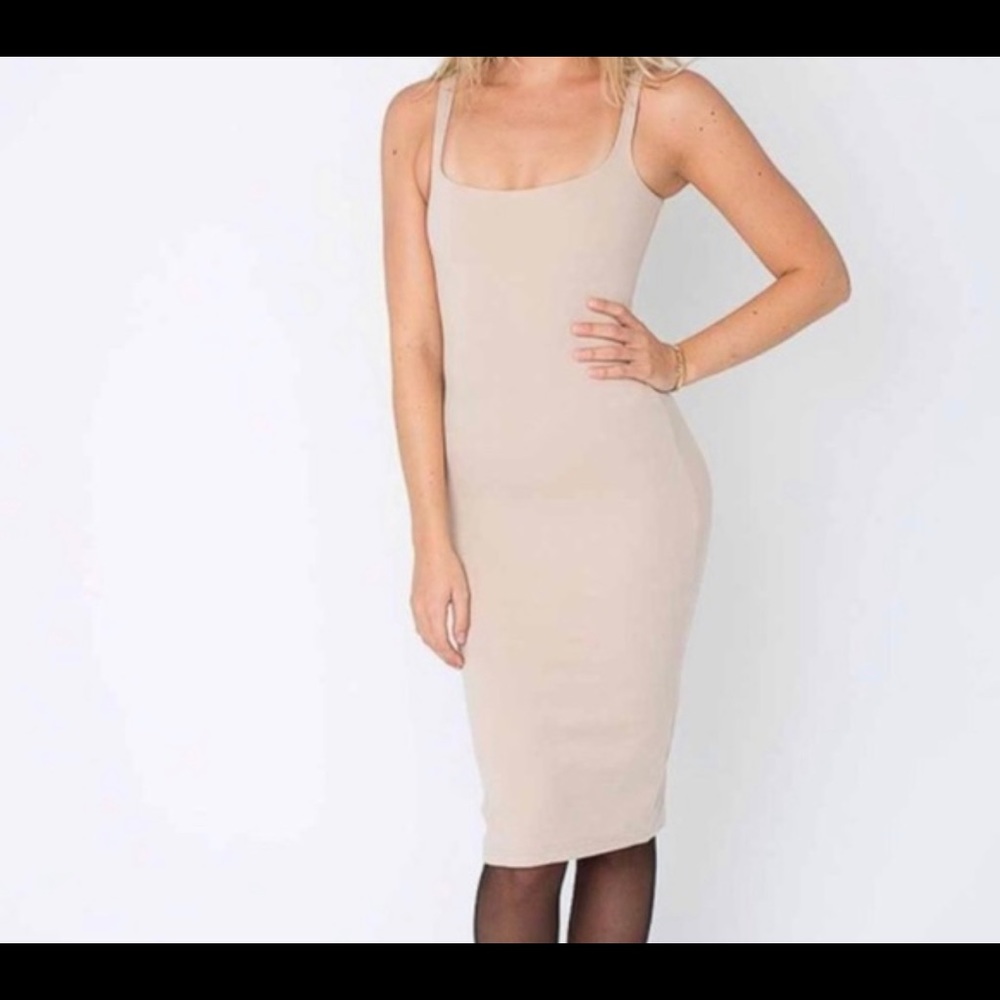 American apparel tan body con dress